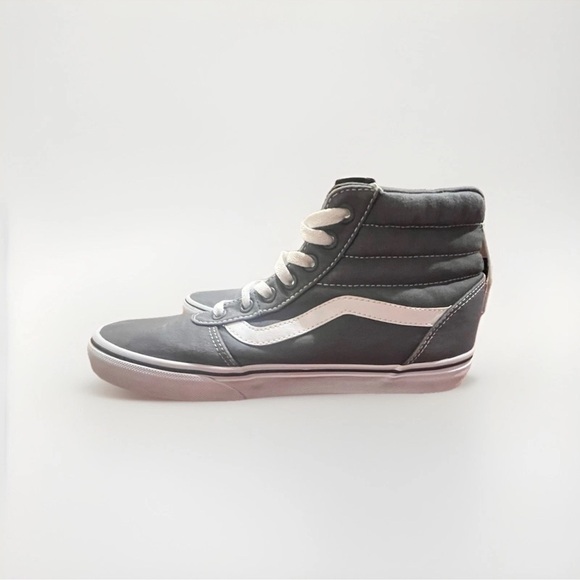 Vans Sk8-Hi Gray + White Canvas High Top Sneakers Women’s Size 9.5/Men’s Size 7 - Picture 3 of 8